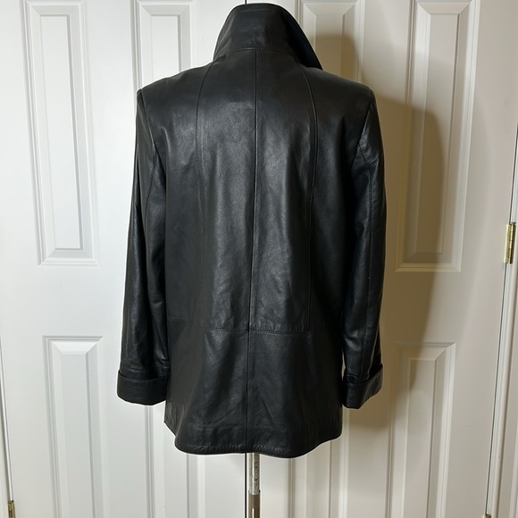 Hugo Boss Select Line Vintage Lambskin Leather Blazer Jacket Black Women’s Sz38 - Picture 6 of 11
